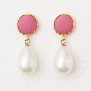 PaleVioletRed Pearl Drop Earrings